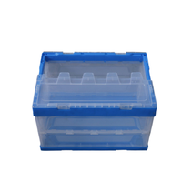 Boîtes de rangement pliables en plastique transparent avec couvercle pour déménagement et stockage