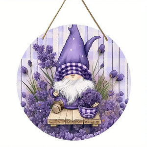 Segno decorativo appeso lavanda primavera gnomo in legno appeso segno <span class=keywords><strong>estivo</strong></span> fattoria anteriore in legno decorativo in legno appeso segno - Product Image 5