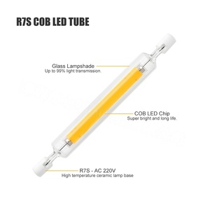 Haute luminosité gradation <span class=keywords><strong>R7S</strong></span> lampe à LED type de verre COB ampoule à insertion horizontale à double extrémité 78mm 118mm <span class=keywords><strong>189mm</strong></span> tube OEM ODM - Product Image 4