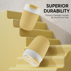 Tasse à café isotherme à double paroi de 12 oz en acier inoxydable 304, avec couvercle rabattable 2-en-1, anti-fuite, sans BPA, pour le bureau - Product Image 2