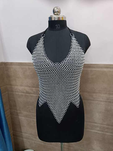 Versátil Medieval Inspirado Aluminio Cota de malla Sin mangas Halter Top Ligero Cómodo para varias ocasiones para el otoño - Product Image 4