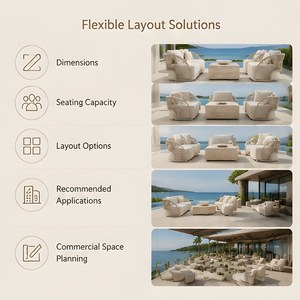 Ensemble de meubles de jardin en rotin pour l'extérieur, ensemble moderne en teck pour l'extérieur - Product Image 5