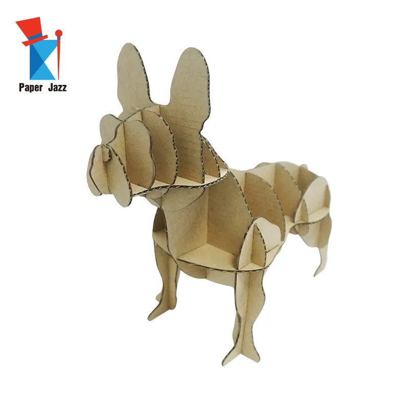 Bulldog 3d puzzle di cartone ondulato animale del mestiere di carta del mondo kit fai da te per adulti