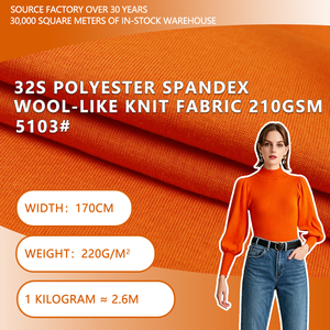 Tela de Punto Tipo Lana 32S, 95% Poliéster, 5% Elastano, 210GSM, Elástica, Lisa, Teñida, para Camisetas, Vestidos, Ropa Interior y Prendas de Vestir - Product Image 4