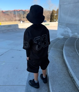 Setelan baju anak laki-laki, setelan pakaian musim panas anak laki-laki, kaus celana pendek Retro kotak Vintage ukuran besar, Set 2 potong, motif kustom - Product Image 3