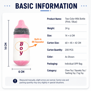 Juguete de Peluche con Forma de Biberón para Mascotas, con Sonido, Suave, Bordado, para Perros, Regalo de Cumpleaños para <span class=keywords><strong>Cachorros</strong></span>, Interactivo, con Sabor a Manzana, para Interiores/Exteriores - Product Image 3