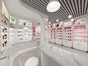 Conception Intérieure de Magasin de Cosmétiques Service de Rénovation Commerciale Clé en Main pour Boutiques de Beauté Décoration Minimaliste - Product Image 6