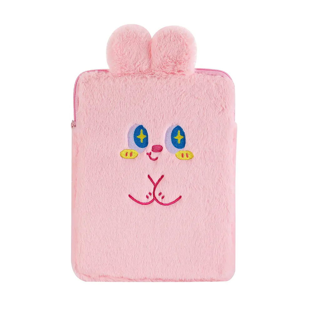Benutzer definierte Plüsch flache Aufbewahrung tasche niedlichen Kaninchen iPad Innen tasche geeignet für 9,7 Zoll 11 Zoll für Kinder