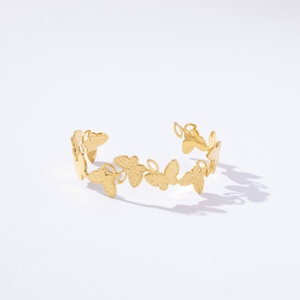 Brazalete de Acero Inoxidable de Alta Calidad para Mujer, Chapado en Oro de 18K, Estilo Abierto, Moda de Verano para Vacaciones - Product Image 6