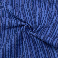 Tissu en coton froissé rayé 80 g/m² prérétréci, prêt à l'emploi, 50 pouces, sans repassage