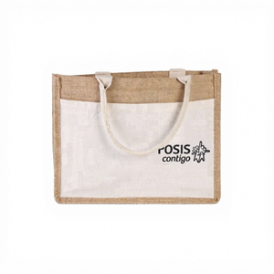 Sac fourre-tout en jute pliable écologique avec fermeture éclair et longue poignée - Réutilisable pour les courses et l'usage quotidien - Product Image 1
