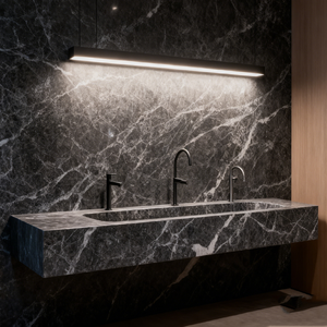 Natural Stone Gray Black Low Marble <strong>Table</strong> Marble Sink <strong>Tables</strong> Marble for <strong>Washroom</strong> Bathroom Restroom - Product Image 5
