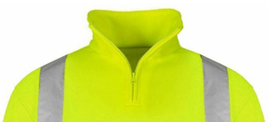 Mens Hi Viz Vis High Visibility Quarter Zip SweatShirt <strong>Work</strong> Safety <strong>Jumper</strong> <strong>Work</strong> <strong>Jumper</strong> With Reflective Strip - Product Image 4