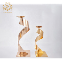 Support Floral Géométrique Haut en Métal Doré et Argenté de Luxe pour Centres de Table de Mariage et Décorations d'Événements