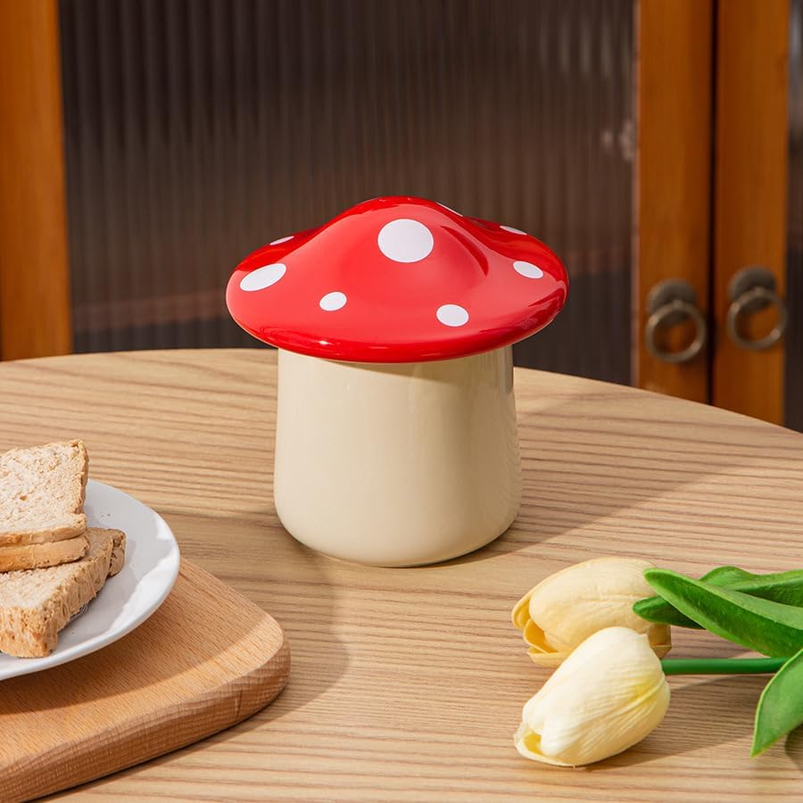 ceramic mushroom container