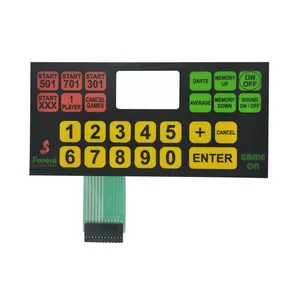 Poly Dome Membrane Switch Keypad Keyboard With Flat Transparent Display Window
