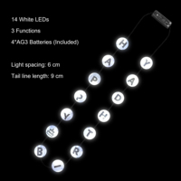 Collier lumineux personnalisé OEM 14 lumières Joyeux Anniversaire, chaîne de perles lumineuses pour fête, événement nocturne, cadeau de festival
