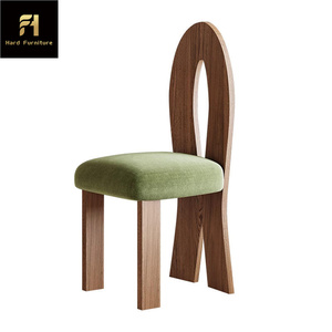 Sedia <span class=keywords><strong>da</strong></span> <span class=keywords><strong>Pranzo</strong></span> in Legno Verde Stile Retrò Francese, Design Nordico Minimalista con Schienale Alto, Personalizzabile - Product Image 5