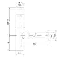 Siphon en laiton G1-1/4" pour lavabo de salle de bain, type P, hauteur réglable