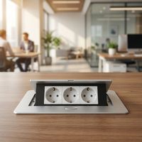 Bloc multiprise universel en aluminium T266 avec prise EU 16A IP45 pour bureau/conférence
