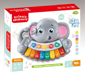 Elephant Piano Toy for <strong>Toddlers</strong> - 8 Key <strong>Keyboard</strong> with LED Lights, 4 Animal Sounds, and 5 Play Modes for Music Learning - Product Image 3
