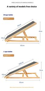 Rampe de soutien articulaire pliable en bois <span class=keywords><strong>pour</strong></span> chiens et chats seniors, surface antidérapante, échelle portable, capacité 50 kg <span class=keywords><strong>pour</strong></span> un accès sécurisé aux lits surélevés - Product Image 3