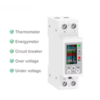 Disjoncteur intelligent WiFi 1P+N, mini disjoncteur unique, compteur d'énergie, surveillance des kilowattheures, voltmètre numérique LCD, minuterie, relais Tuya 0.5S