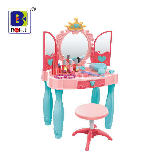 Tocador para ninos toys girls princess kids Pretend PlayDressing Table Girl Beauty dress Up SetPlastic dressing table toy