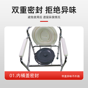 Elderly <b>Commode</b> <b>Chair</b> With Backrest And Armrests Steel Portable Non Slip Toilet <b>Chair</b> For Home Use - Product Image 5