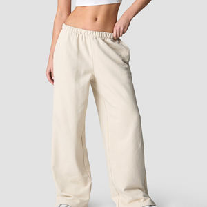 Pantalones de chándal rectos con forro polar Formal de invierno personalizados para mujer, pantalones de chándal extragrandes con cintura elástica de algodón 100% y bolsillos - Product Image 1