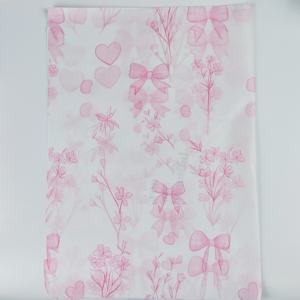 Papel de Seda Rosa de 50*70cm con Diseño de Mariposas y Flores Verdes, Papel de Seda al por Mayor para Empacar Artículos Frágiles - Product Image 3
