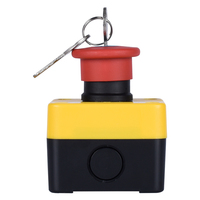 Boîtier de bouton-poussoir d'arrêt d'urgence en plastique étanche IP65 avec verrouillage à clé 10A 2NO pour appareils électroménagers XDL25-JE188H29