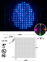 Guirlandes lumineuses intelligentes pour rideaux, 400 LED, 2m x 2m, avec application et télécommande, synchronisation musicale, programmables, pour fenêtre