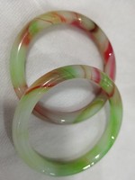 Bracelet tendance en résine imitation jade, vert, rose, blanc, bleu, lisse, rond, minimaliste, décontracté, à porter au quotidien pour femmes et filles