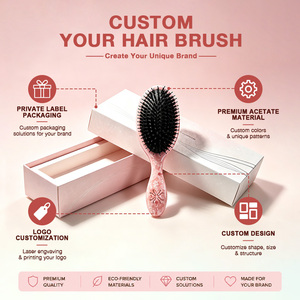 Brosse à cheveux en acétate de cellulose avec logo personnalisé et technologie coussin d'air pour les collections de gros et de détail de produits de beauté - Product Image 2