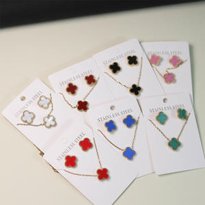 Оптовые продажи: Новинка <span class=keywords><strong>2026</strong></span> года – Самые продаваемые ювелирные наборы «Счастливый четырехлистный клевер», модные ювелирные комплекты для женщин - Product Image 6