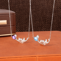 Collier pendentif chat en argent sterling S925, design original SPJ, pierre précieuse topaze naturelle, finition brossée, bijoux fins pour femmes