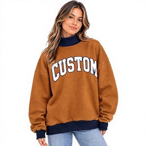 บริการ OEM/ODM พร้อมให้บริการ เสื้อสเวตเชิ้ตผู้หญิงทรงโอเวอร์ไซส์ สไตล์สบายๆ คอเต่า ผ้าถักขนแกะ ให้ความอบอุ่น เหมาะสำหรับฤดูใบไม้ร่วงและฤดูหนาว - Product Image 1