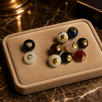 Perles rondes en pierres précieuses naturelles à grand trou personnalisées, RFID NFC, en argent S925/plaqué or pour bijoux haut de gamme