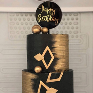 Décoration de gâteau d'anniversaire en feuille d'or, rond, avec inscription « Honey And Sweetness », pour fête, accessoire de gâteau 236 1870 - Product Image 1