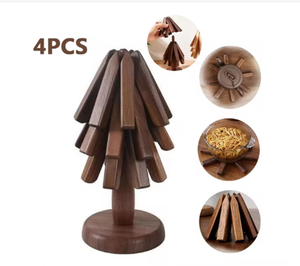<b>Wooden</b> <b>Placemats</b> Cup Pad Heat Resistant Place Mats 4PCS Tree Design Holder Table <b>Placemat</b> Decorating Table Mat Pot Pad <b>Wooden</b> - Product Image 5
