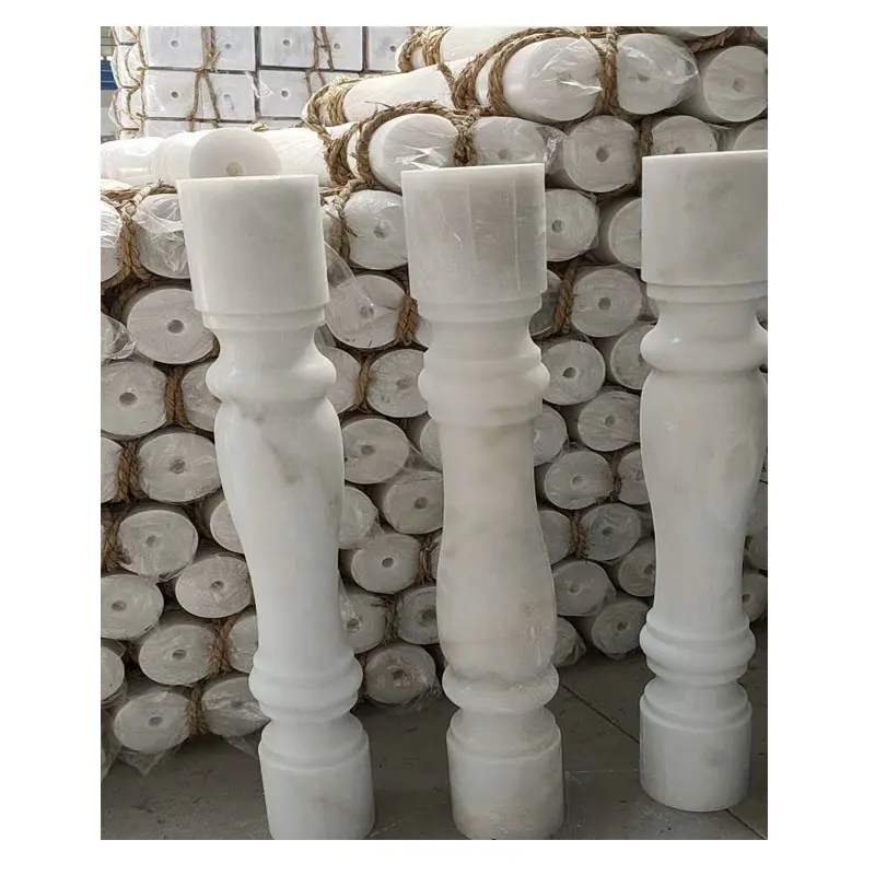 2022 chino venta directa de fábrica de mármol blanco balaustres barandilla losa de mármol blanco, Guangxi mármol blanco balaustre