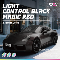 Film vinyle pour voiture KUCAI PET Light Control Black Magic Red, 1,52 x 17 m, pour enveloppement complet de la carrosserie