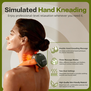 Massaggiatore Elettrico per Spalle e Collo con Calore, Massaggio Profondo dei Tessuti, Simulazione di Pressione Digitale, Design con Rivestimento in Tessuto per <span class=keywords><strong>Casa</strong></span> e Ufficio - Product Image 3