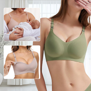 Soutien-gorge de fitness de maternité personnalisé avec ouverture sur le devant, facile à porter pendant l'allaitement, brassière intime intérieure de <span class=keywords><strong>maison</strong></span>, impression de logo privé - Product Image 5