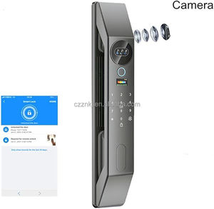 Serrure de porte intelligente multilingue avec application, interphone vidéo Wi-Fi, reconnaissance faciale 3D, déverrouillage par empreinte digitale, carte et <span class=keywords><strong>code</strong></span>, stockage cloud Tuya, pour portes en bois - Product Image 6
