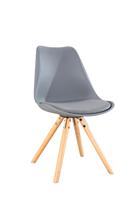 Chaise de salle à manger classique nordique en bois massif naturel avec pieds en métal en forme de Y et dossier en plastique pour la maison, le bar, l'entrepôt et le parc