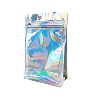Sachet refermable personnalisé imprimé en gravure 4x6, argenté, arc-en-ciel, de qualité alimentaire, holographique, pour emballage de nourriture pour bébés, animaux domestiques, sucre, en PE, jetable