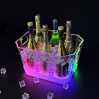 Acrylique Dom champagne refroidisseur de vin bouteille éclairer glorifier service présentateur led seau à glace pour discothèque