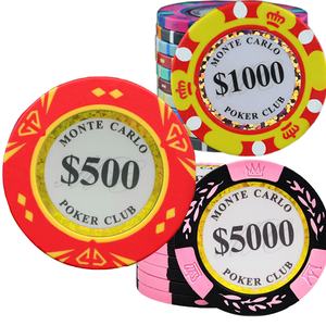 Neue Diamant-Form <span class=keywords><strong>Pokerchips</strong></span> 14 g Dreifarbige Krone 40mm 14g 10000 Casino Jetons Hold'em Cash Value Monte Carlo Clay <span class=keywords><strong>Pokerchips</strong></span> - Product Image 2